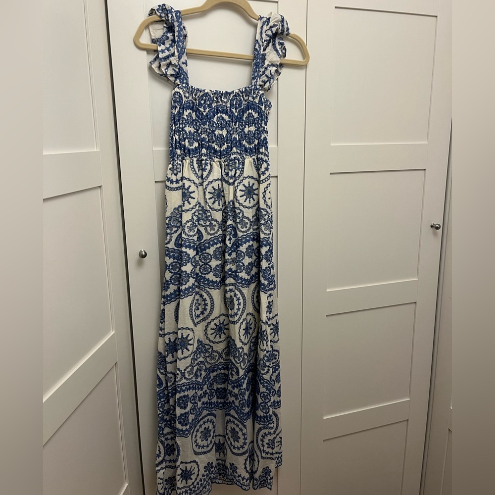 Blue & White Shelala Maxi Dress, XS/S